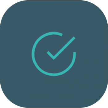 Icône d'une coche à l'intérieur d'un cercle, représentant le succès ou la validation sur un fond bleu foncé.