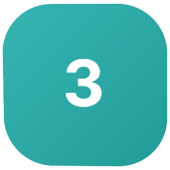 Un fond turquoise avec le chiffre blanc '3' au centre.