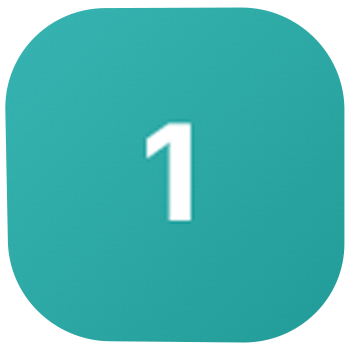 Un fond turquoise avec un grand chiffre blanc '1' au centre.