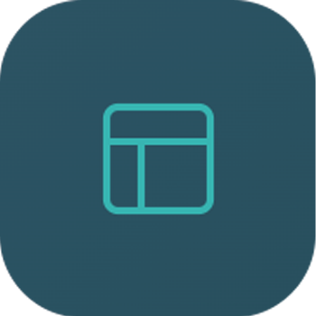 Icône représentant une carte de crédit ou une carte d'identité rectangulaire avec une bande en haut.