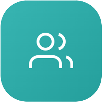 Icône d'un utilisateur avec un symbole de chat ou de message