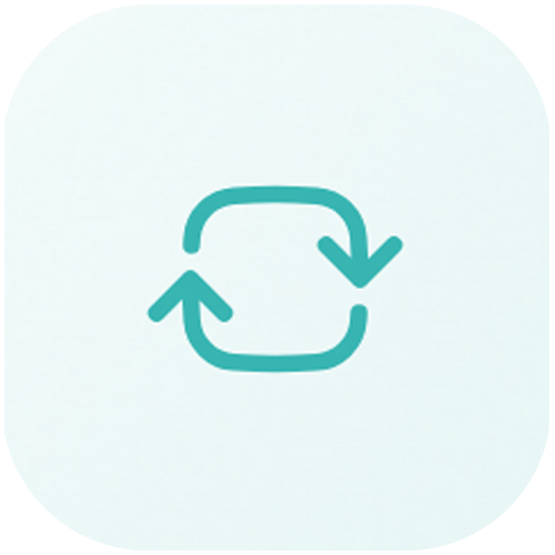 Logo de recyclage ou de mise à jour avec deux flèches formant un cercle