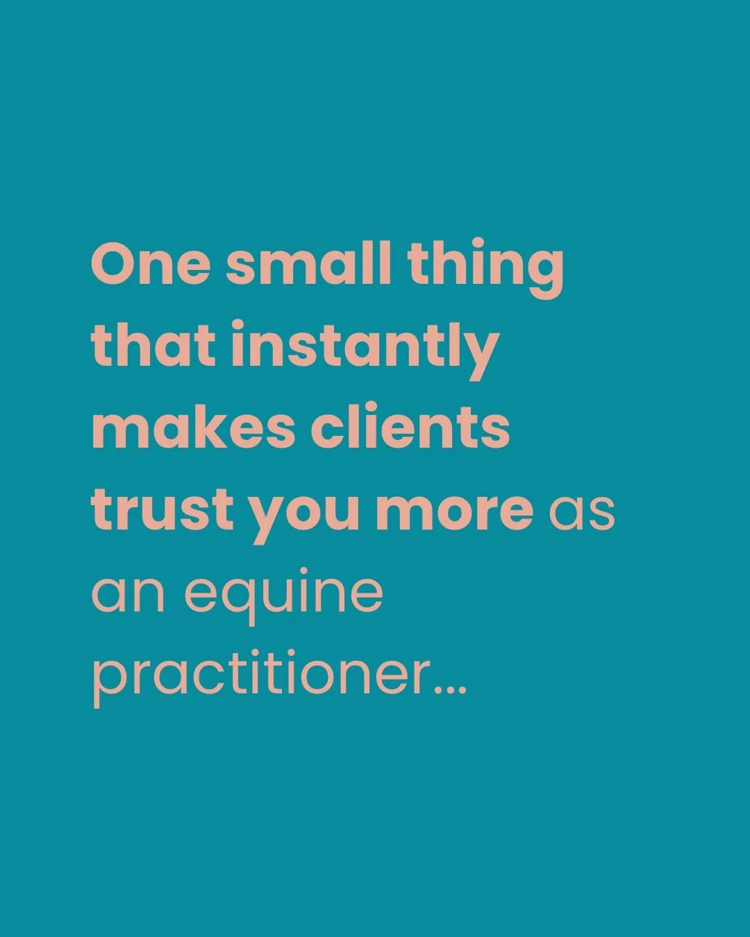 I think a lot of people assume trust comes from experience alone, and obviously that matters, but in reality it&rsquo;s often the smaller things that shape how clients see you...

When someone has just had an appointment there&rsquo;s usually quite a
