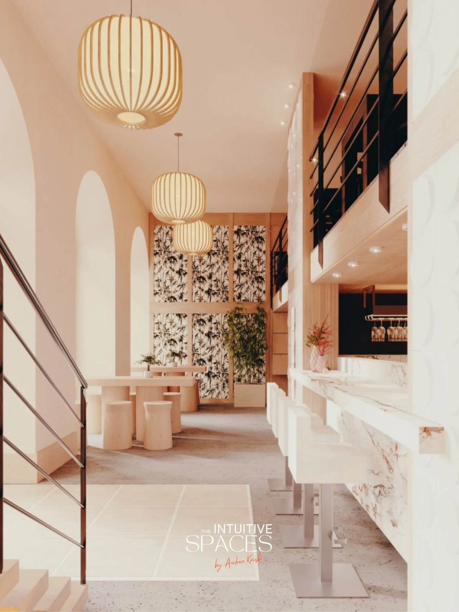 Japanese restaurant interior design in Budapest