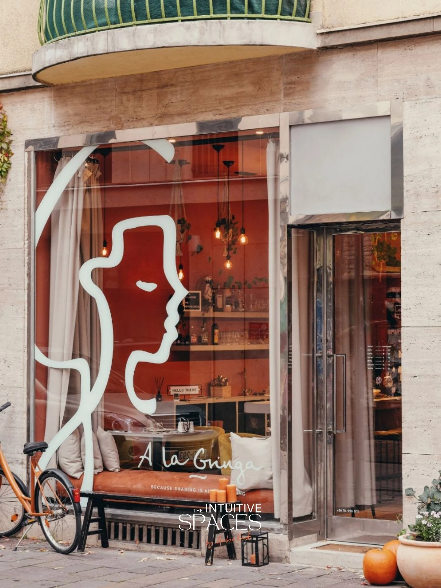 A La Gringa restaurant entrance and window design