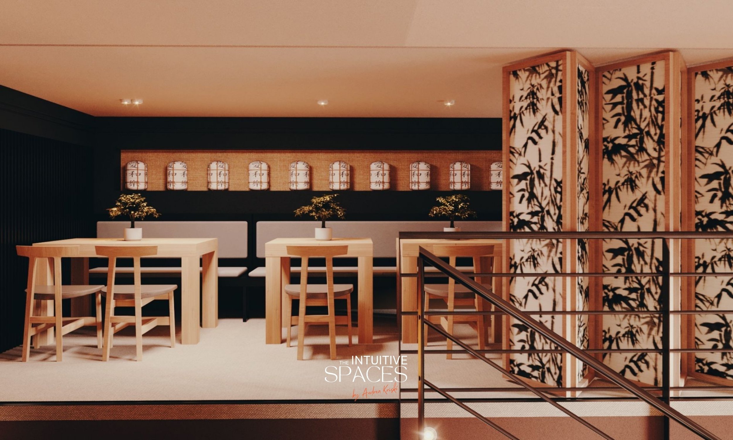 Natural wood details in a Budapest ospitality design project