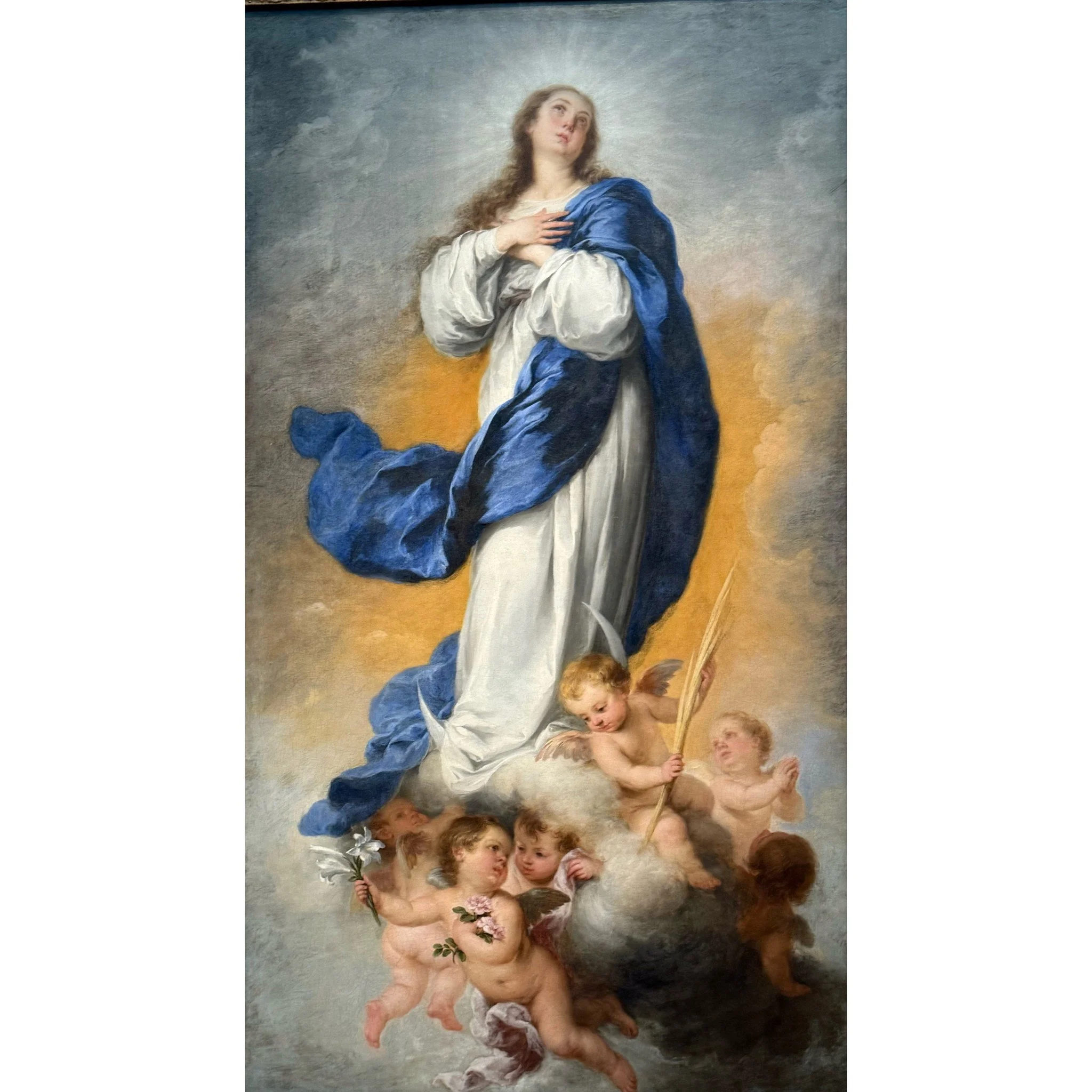 &quot;Immaculate Conception&quot; (c.1680) Murillo skillfully combines symbols from both the Immaculate Conception and the Assumption to convey Mary&rsquo;s purity and heavenly exaltation. Symbols of the Immaculate Conception include the crescent moo