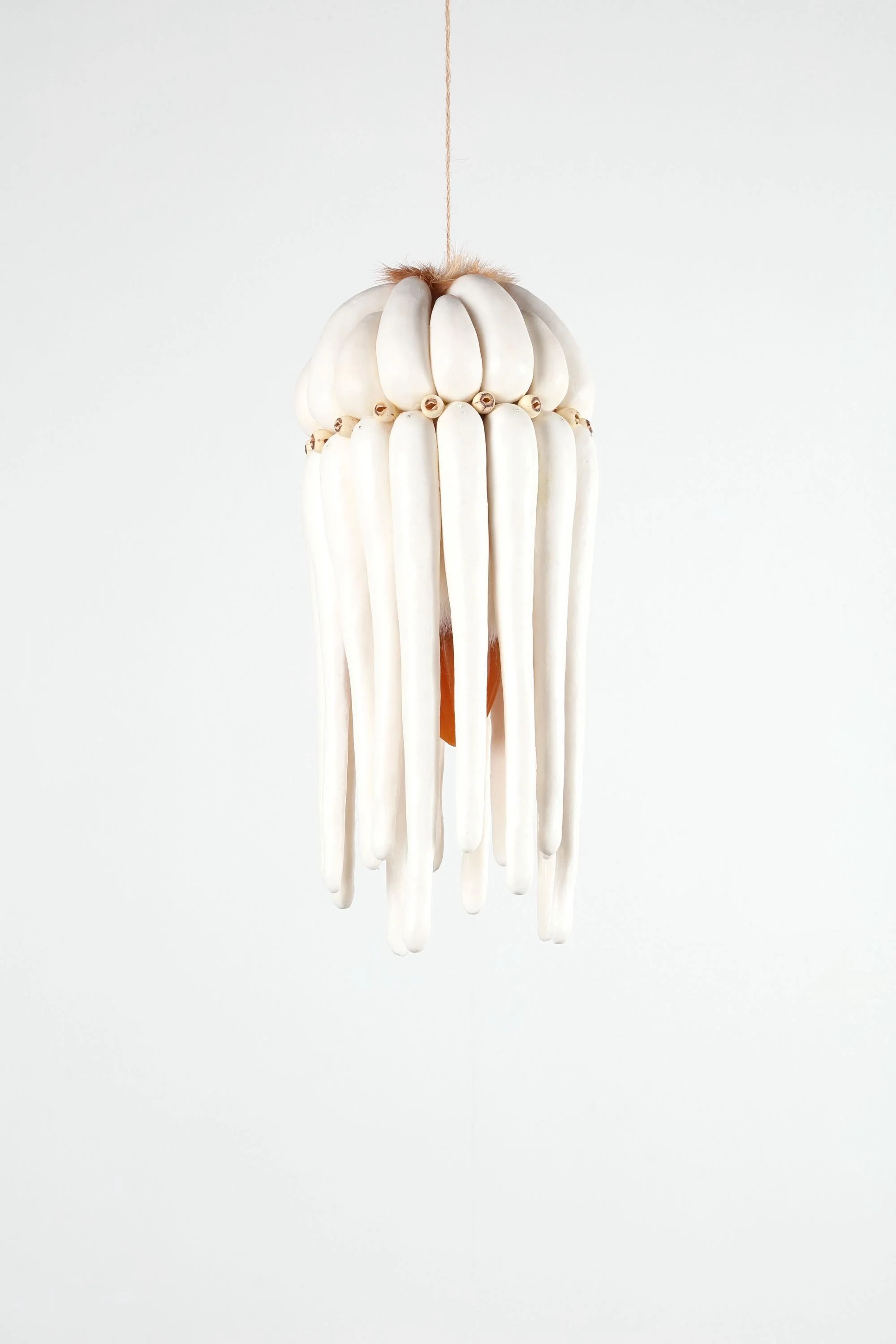 Prayer (cnidaria), 2025, h.35 x w.28 x d.28 cm, Silicone, licorice, turmeric, paprika, pigment, rabbit fur, lotus seeds