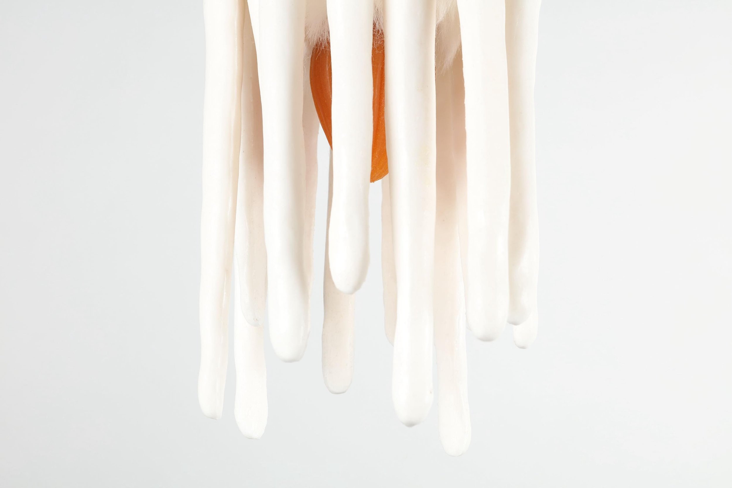 Prayer (cnidaria), 2025, h.35 x w.28 x d.28 cm, Silicone, licorice, turmeric, paprika, pigment, rabbit fur, lotus seeds