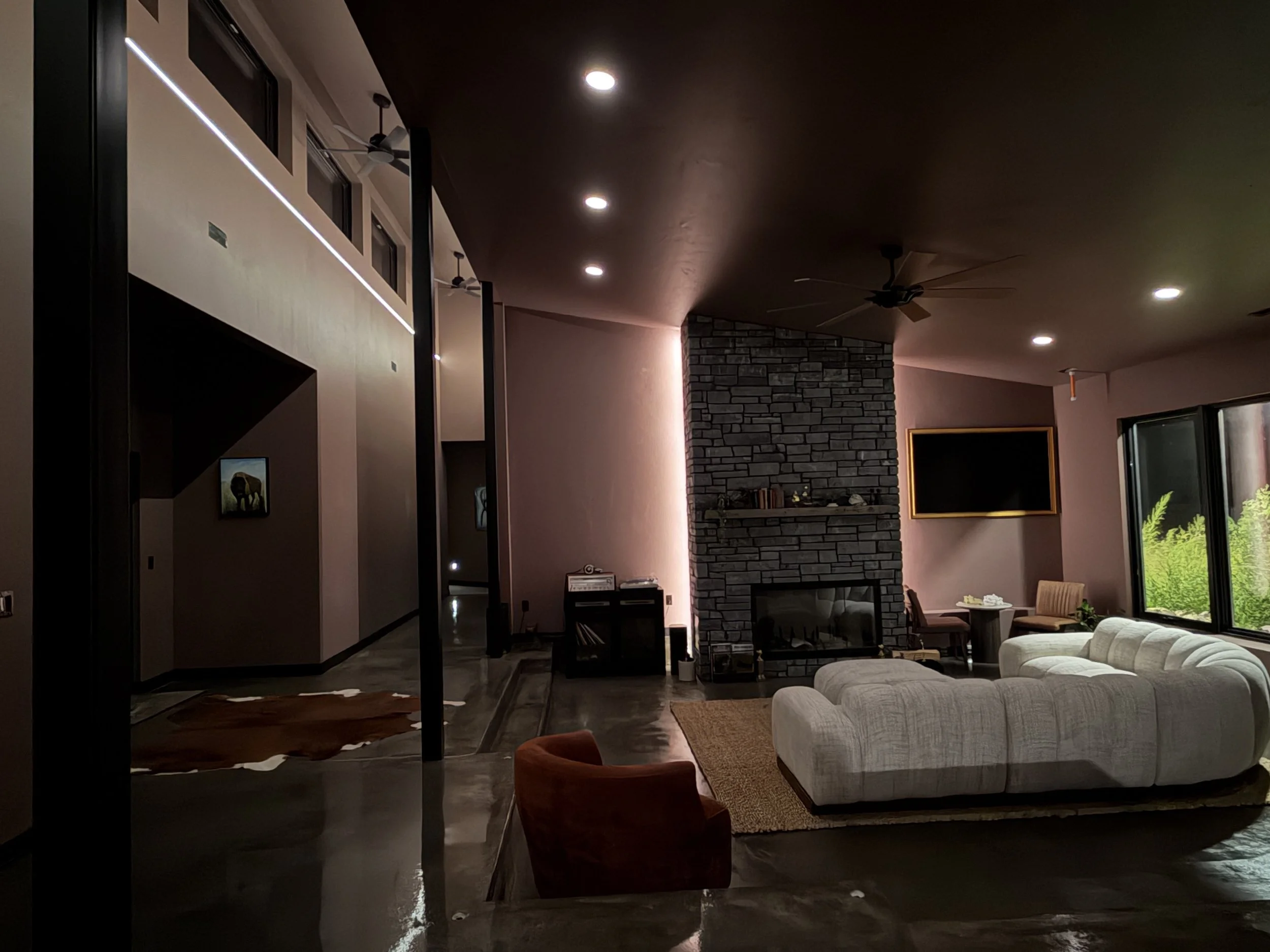 sunken living room lighting