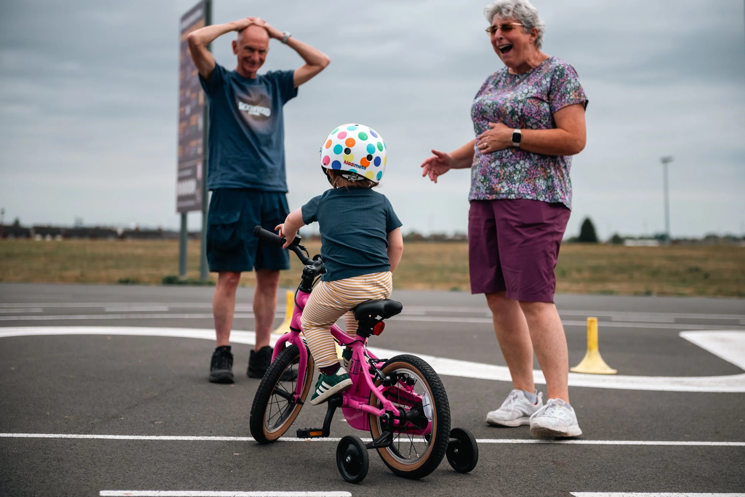 multigenerational family action shot at Hereford Leisure centre
