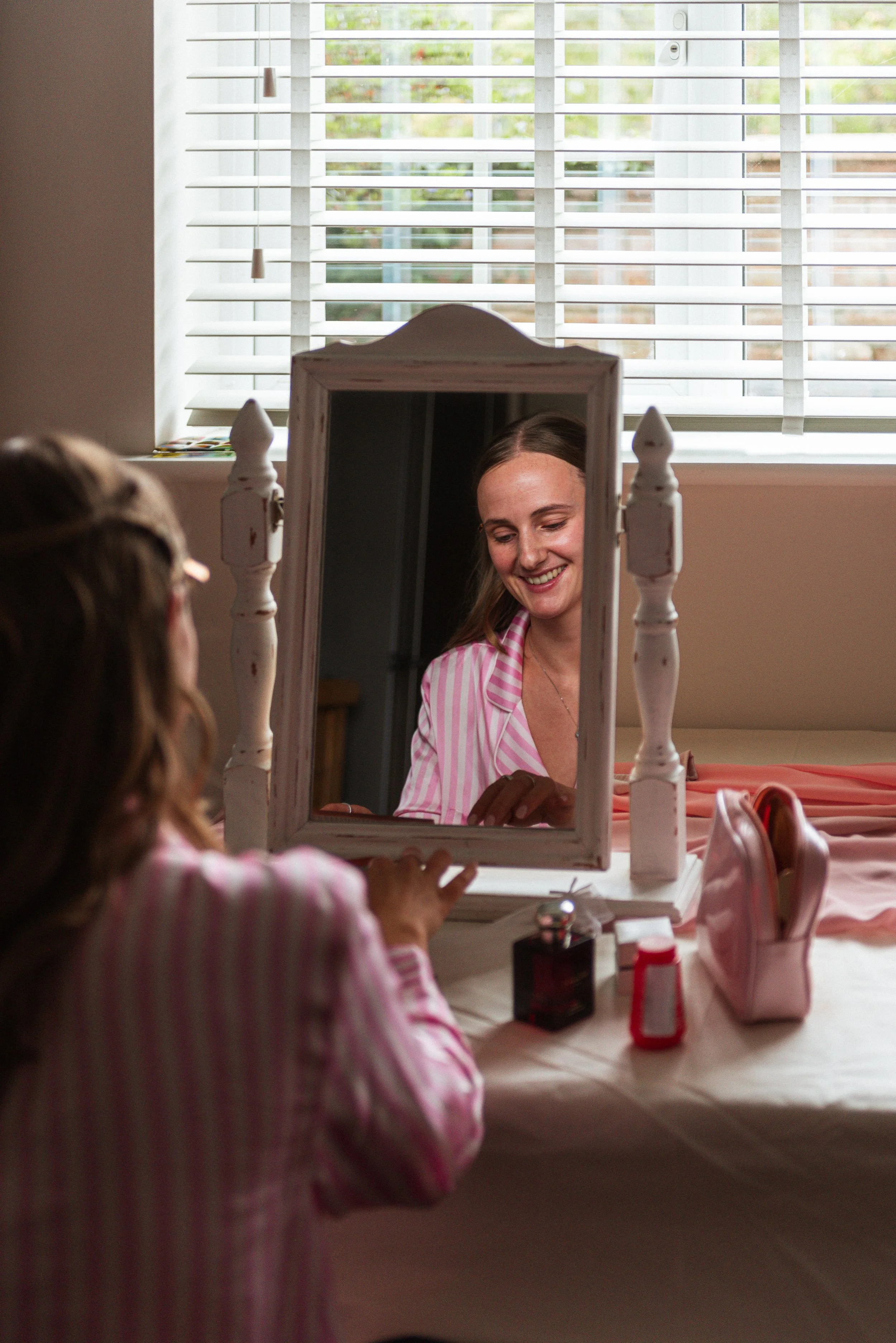 candid getting ready for a wedding in monmouthshire