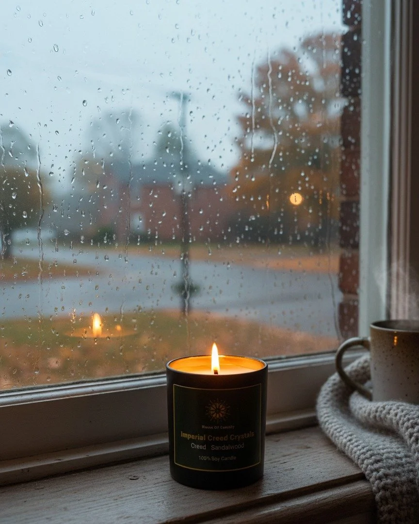 Rainy day ritual with Imperial Creed Crystals. Bringing together mandarin and grounding sandalwood. Sophistication bottled.
#ImperialCreedCrystals #Sandalwoodscent #LuxuryCandle #Autumnnightcandle #Autumncandle #autumnfragrance #scentedcandles