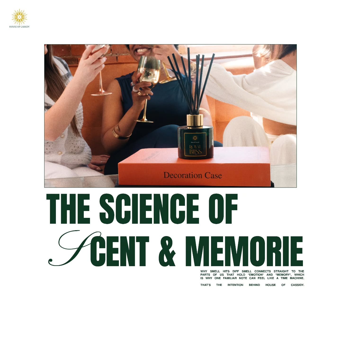 A scent can bring a moment back in seconds.

One inhale and you are back in it. A calm morning, a clean sunlit room, a soft glow at the end of the day or a special moment with a loved one.

House of Cassidy is luxury home fragrance made with intentio