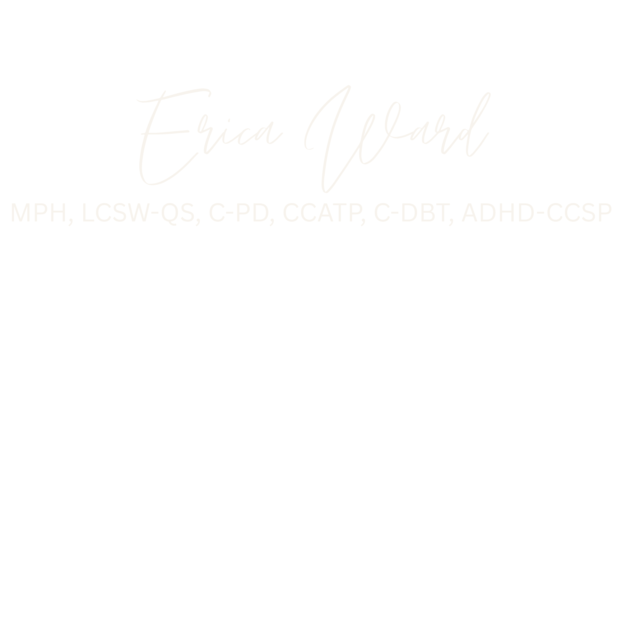 Handwritten signature of Erica N. Ward used as a personal brand element on the About page, representing authorship, authenticity, and professional identity.