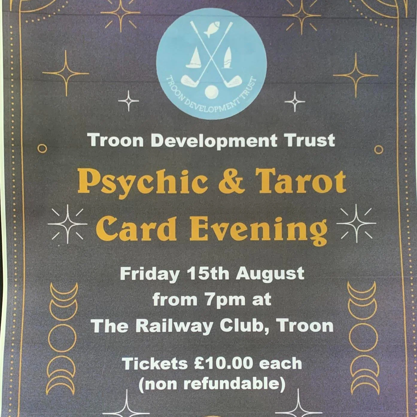 ๐ฎโจ PSYCHIC & TAROT CARD EVENING – THIS WEEK! โจ๐ฎ
Curious about what the future holds? Come along to The Railway Club for an evening of readings, revelations, and a little magic…
Whether you're a believer or just in it for the vibe