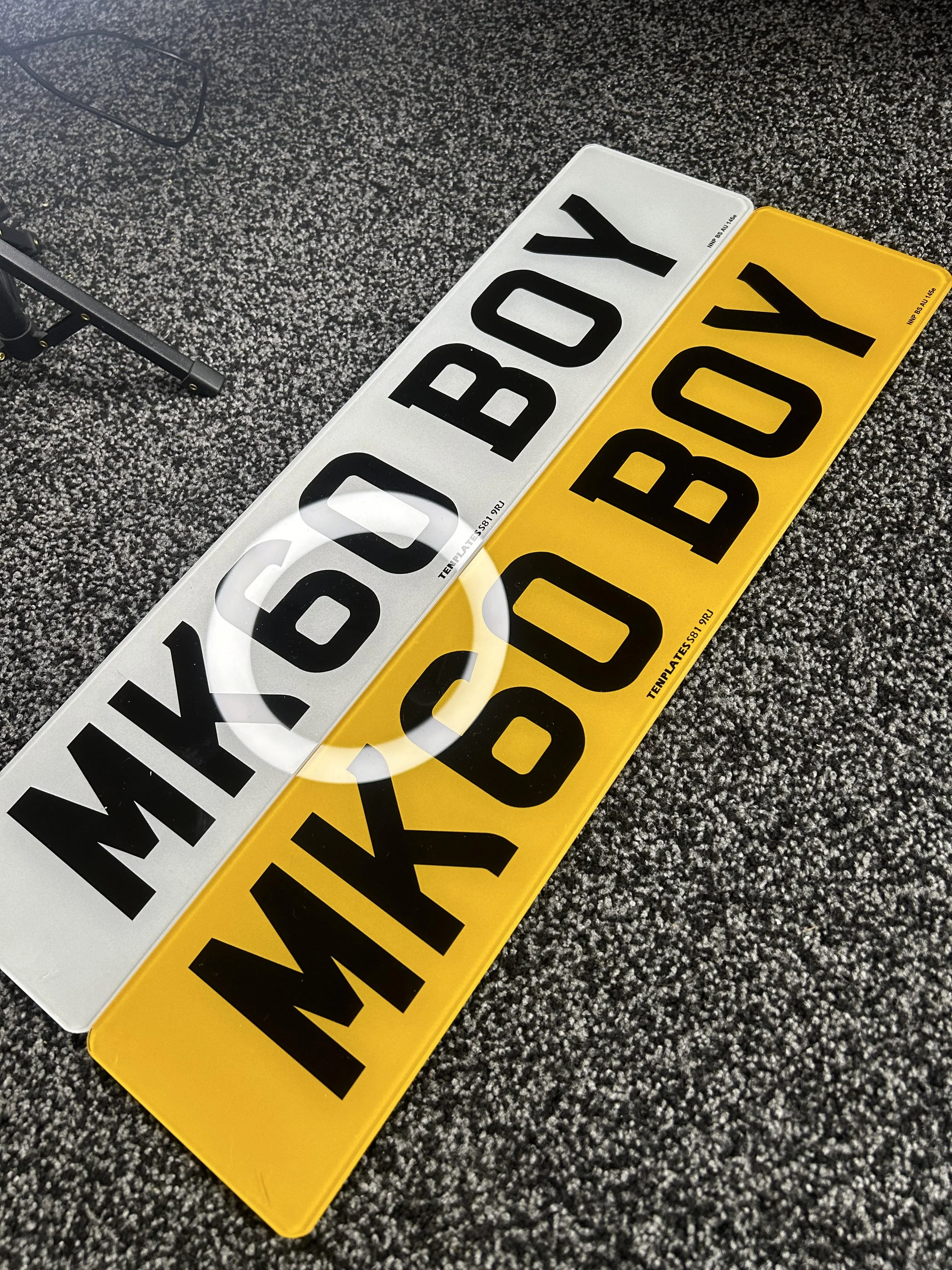 Standard Printed Number Plates