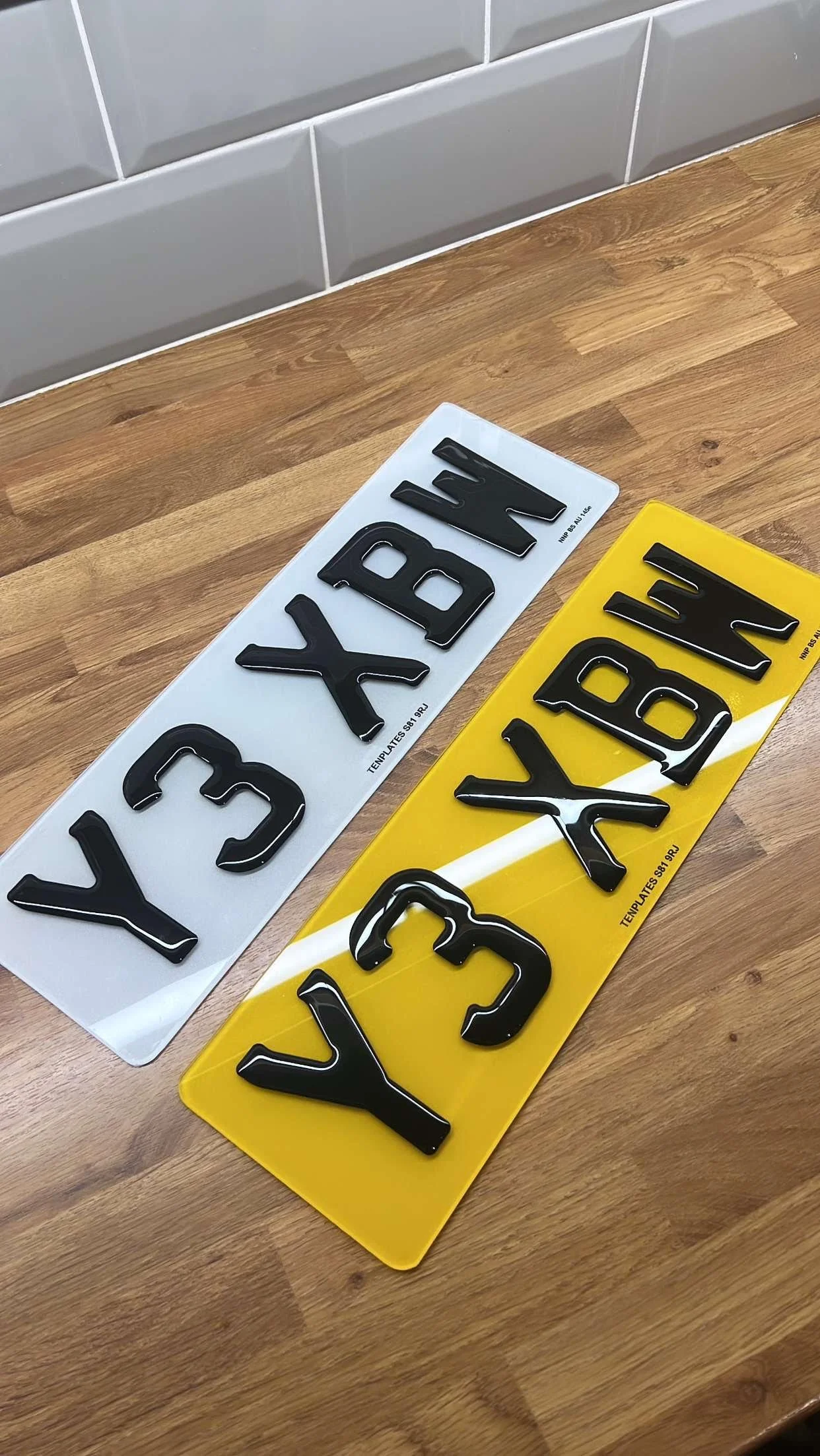 3D Gel Short Number Plates