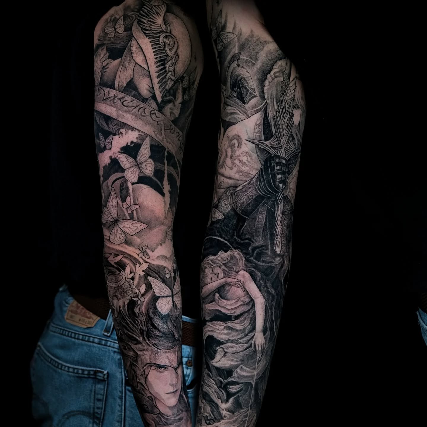 &bull; really happy with how this sleeve turned out, big thanks to Maxwell for the trust &amp; for always sitting like a champ &bull;
.
.
.
.
.
#videogametattoos #eldenring #eldenringtattoo #madisontattooartist
#madison #wisconsin #wisconsintattooart