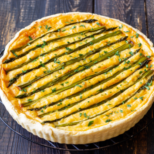 Asparagus, Mushroom, & Feta Quiche 9 in