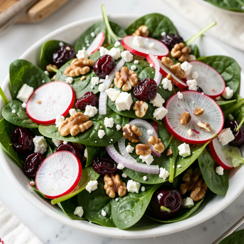 Spinach, Dried Cherry, & Walnut Salad