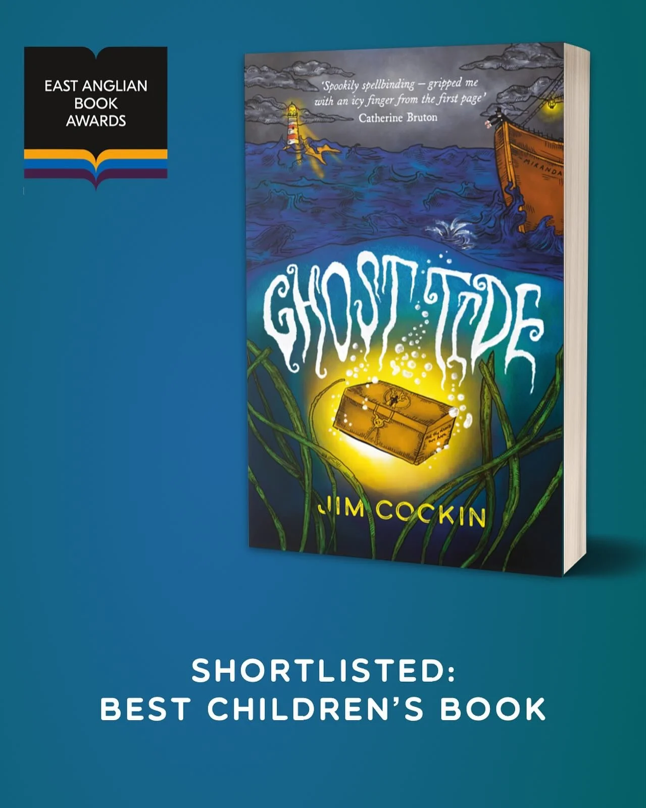 I&rsquo;m honoured and delighted that Ghost Tide has been shortlisted for best Children&rsquo;s Book at this year&rsquo;s East Anglian Book Awards. 
Huge thanks to everyone involved and to the brilliant team @eyelightningbooks who first took a chance