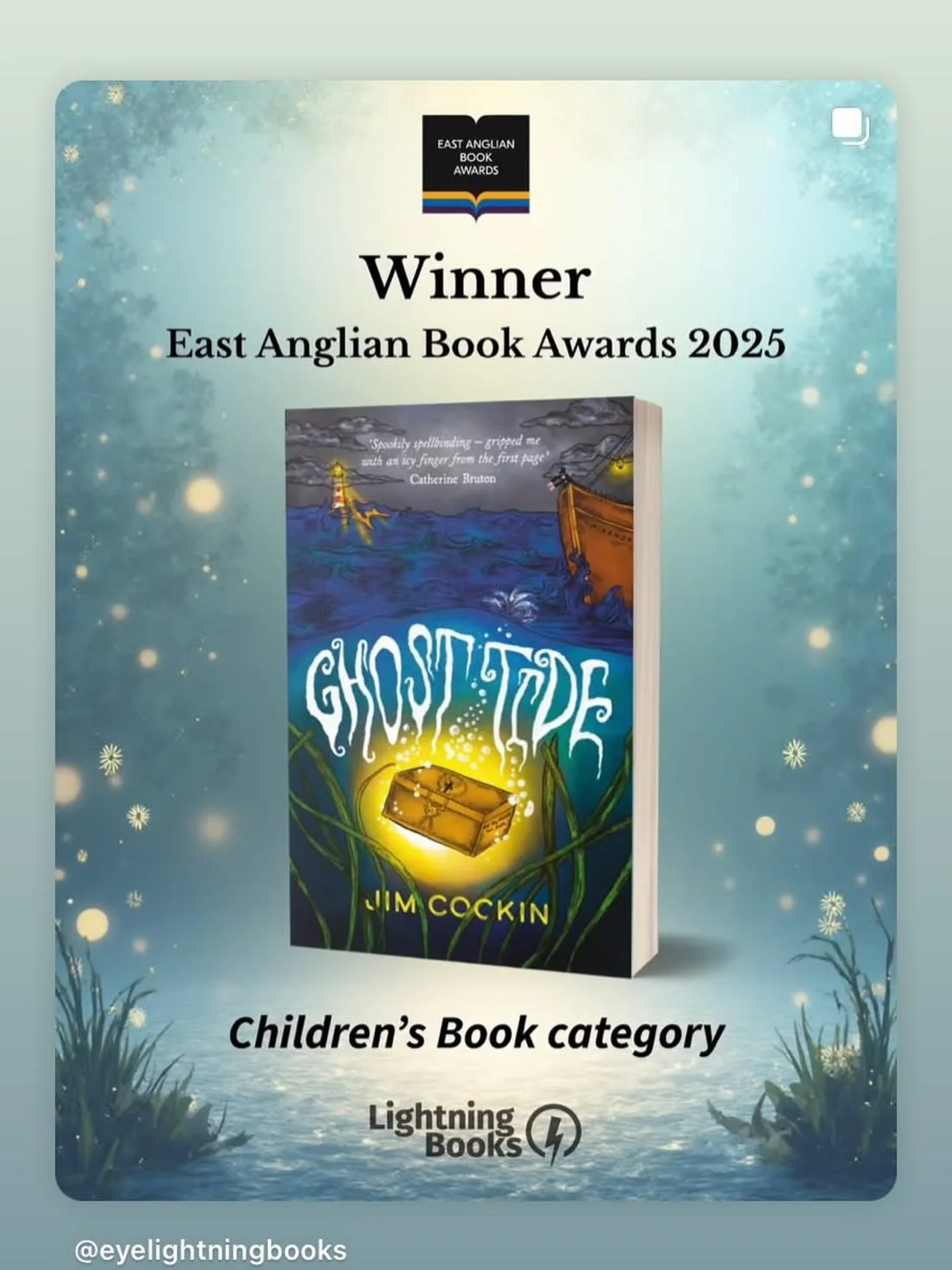 Delighted and honoured Ghost Tide has won this terrific award - huge thanks to everyone who&rsquo;s supported the book and helped it get into the world and onto the shelves ❤️#readingforpleasure #EABA25 #childrensbook