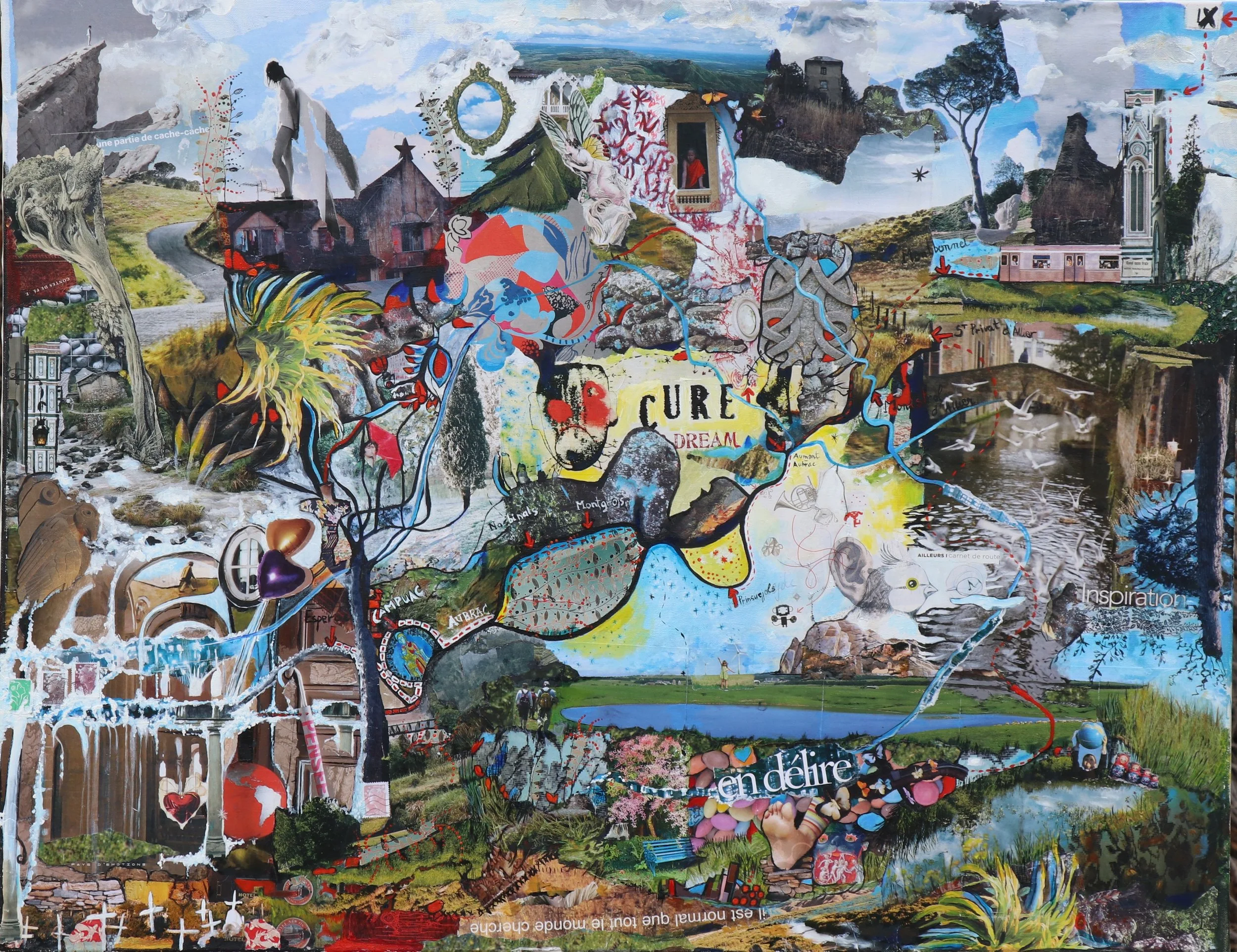 TRIPTYQUE LE CHEMIN N°2 /Purgatoire & Jardin des délices - 
2009 - 
70 X 100 cm