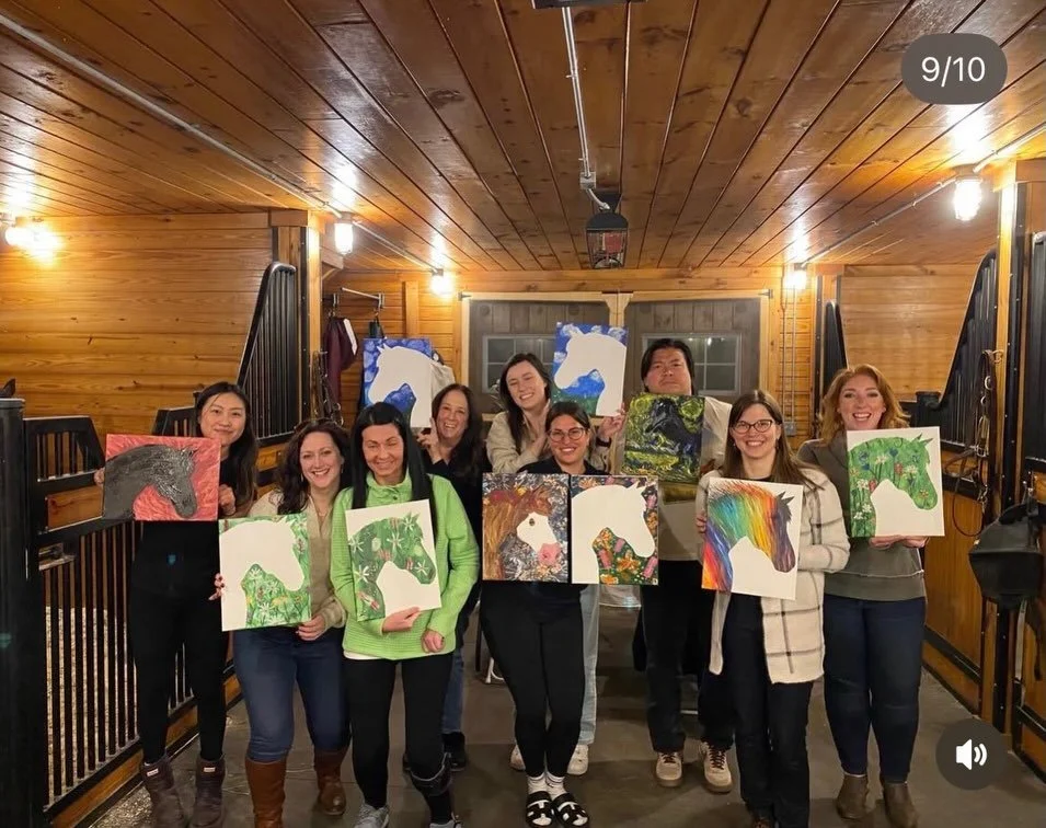 Wine was poured, paint was spilled, and Charlie got a birthday cake. 🎨🎂🐴
We had the best time painting thanks to @christins.chaos 🩷