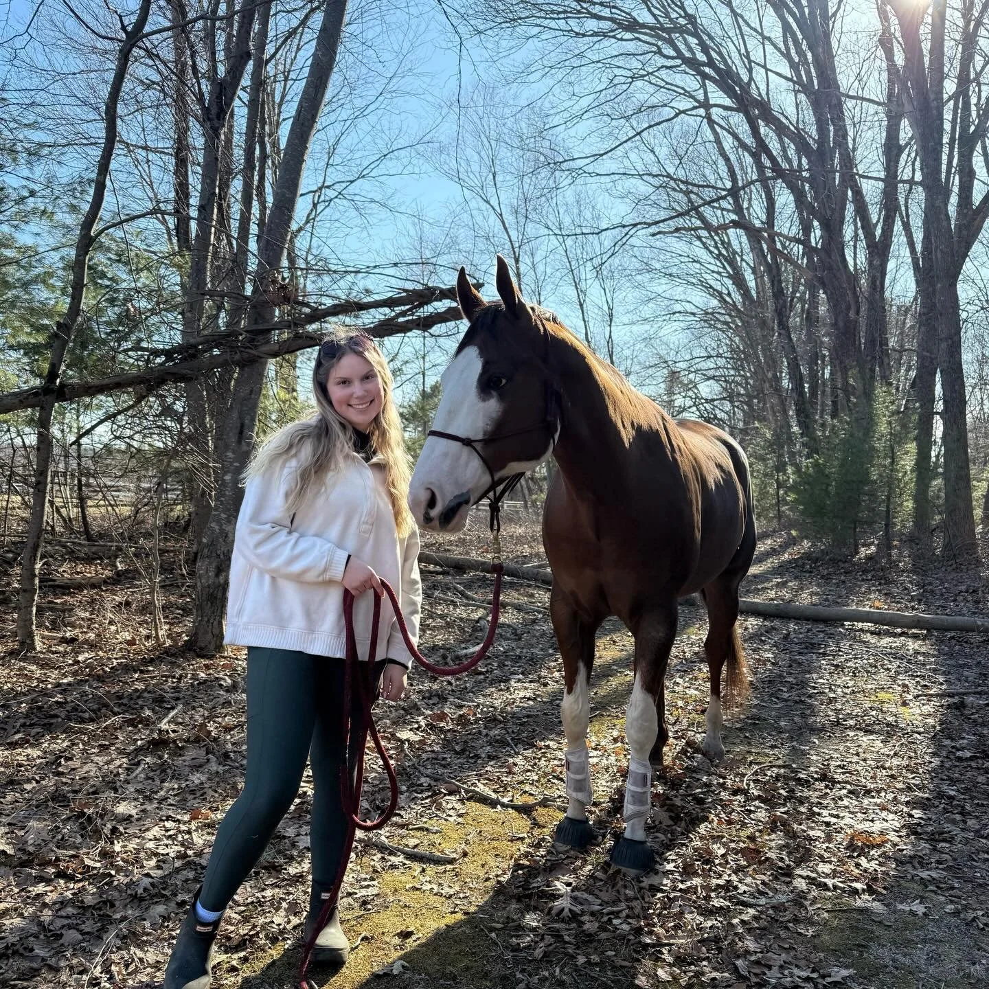 Charlie&rsquo;s official verdict: trails need work from winter but the vibes are perfect. 🌷🐴