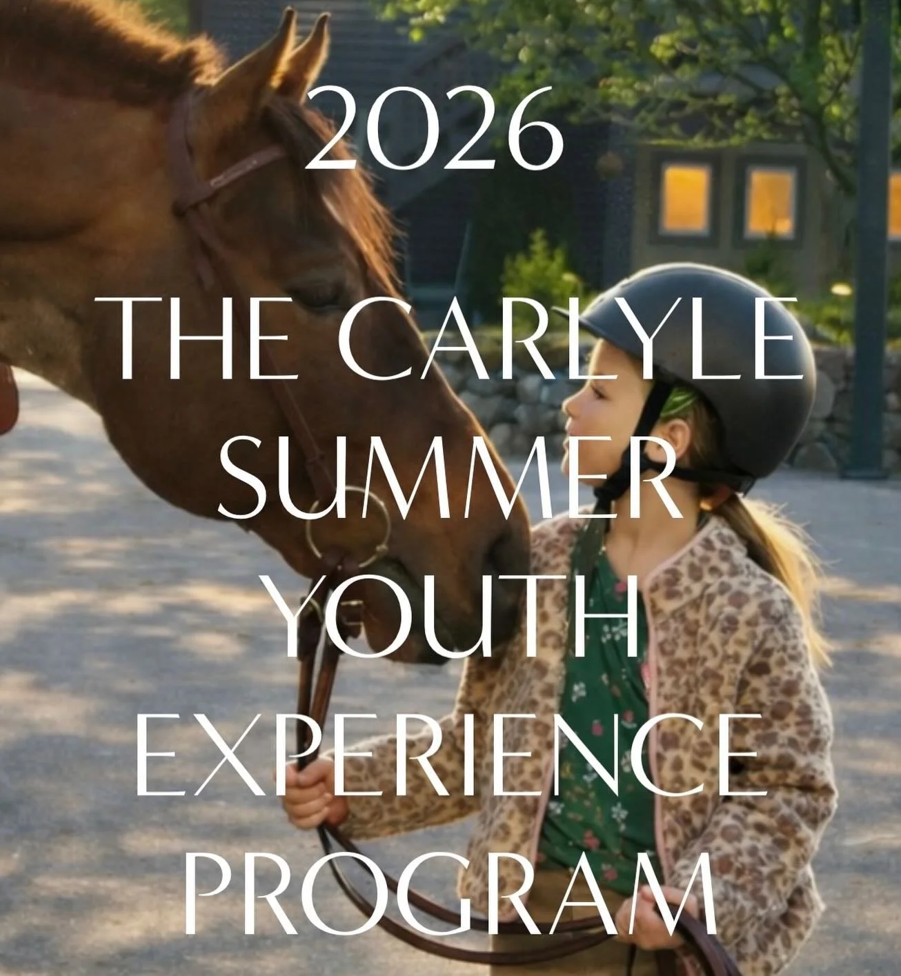 A few spots left for our Summer Youth Program 🤍🐴

Join us July 13&ndash;17 or August 10&ndash;14 for days filled with horses, riding, barn fun and friends! 

DM us, email info@visitcarlyle.com, or visit www.visitcarlyle.com for more info ✨