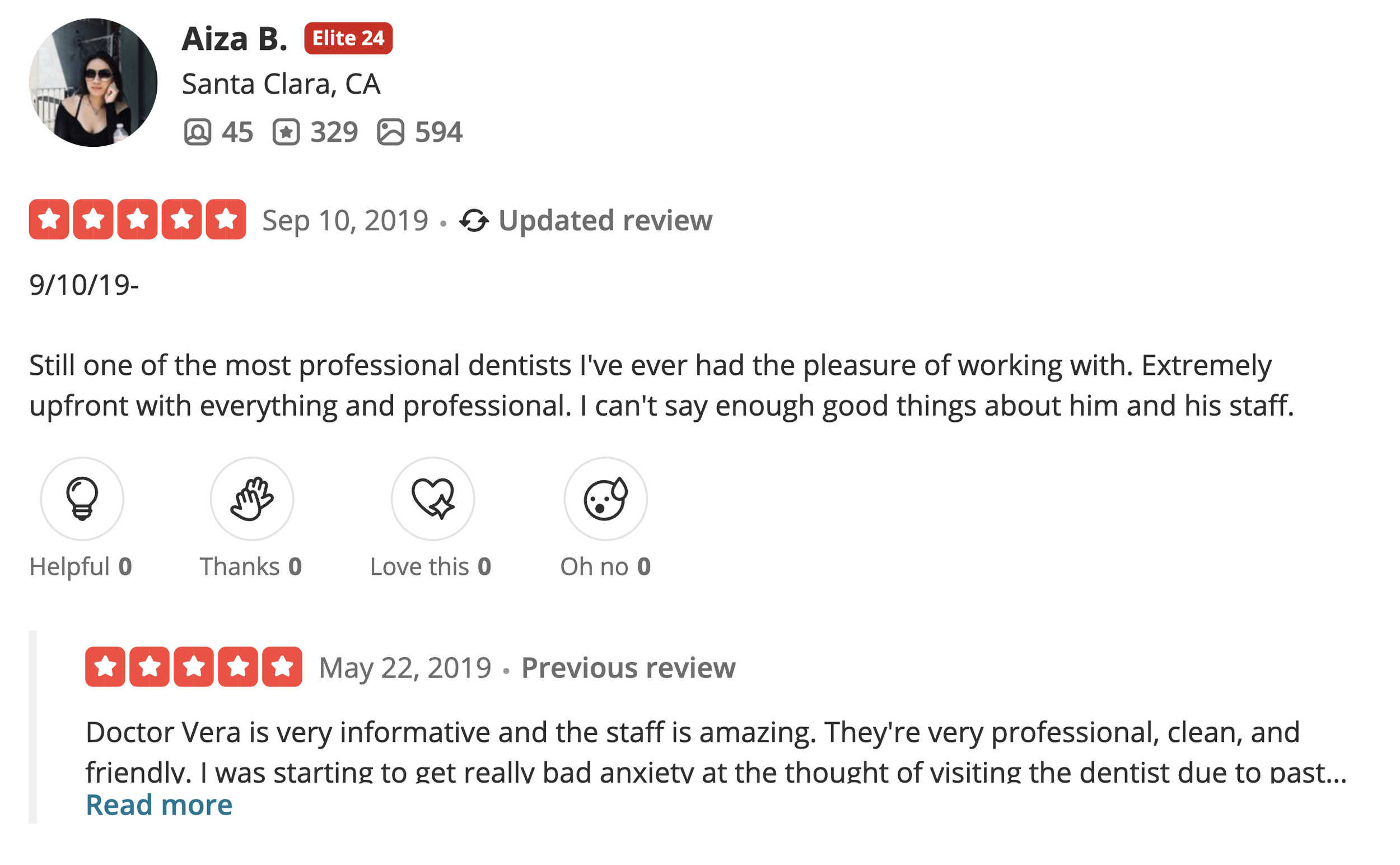 Dr. Vera Root Canal Yelp Review