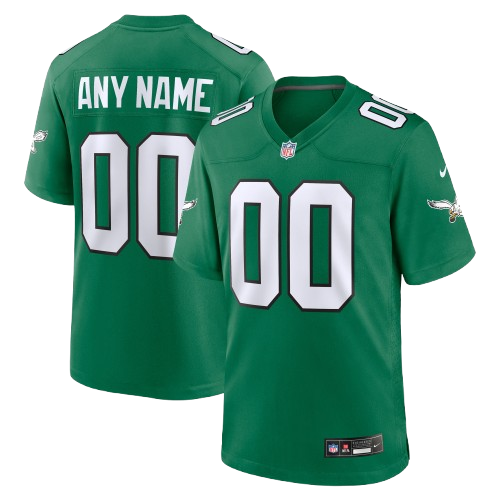 Men's Kelly Green Philadelphia Eagles Alternate Custom Game Jersey