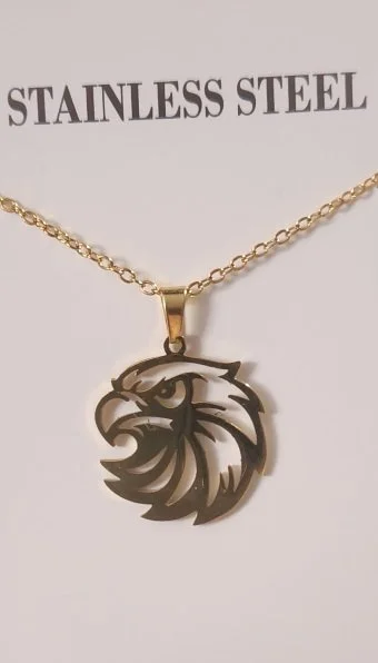 6470 - STAINLESS STEEL GOLD EAGLE HEAD NECKLACE.jpg