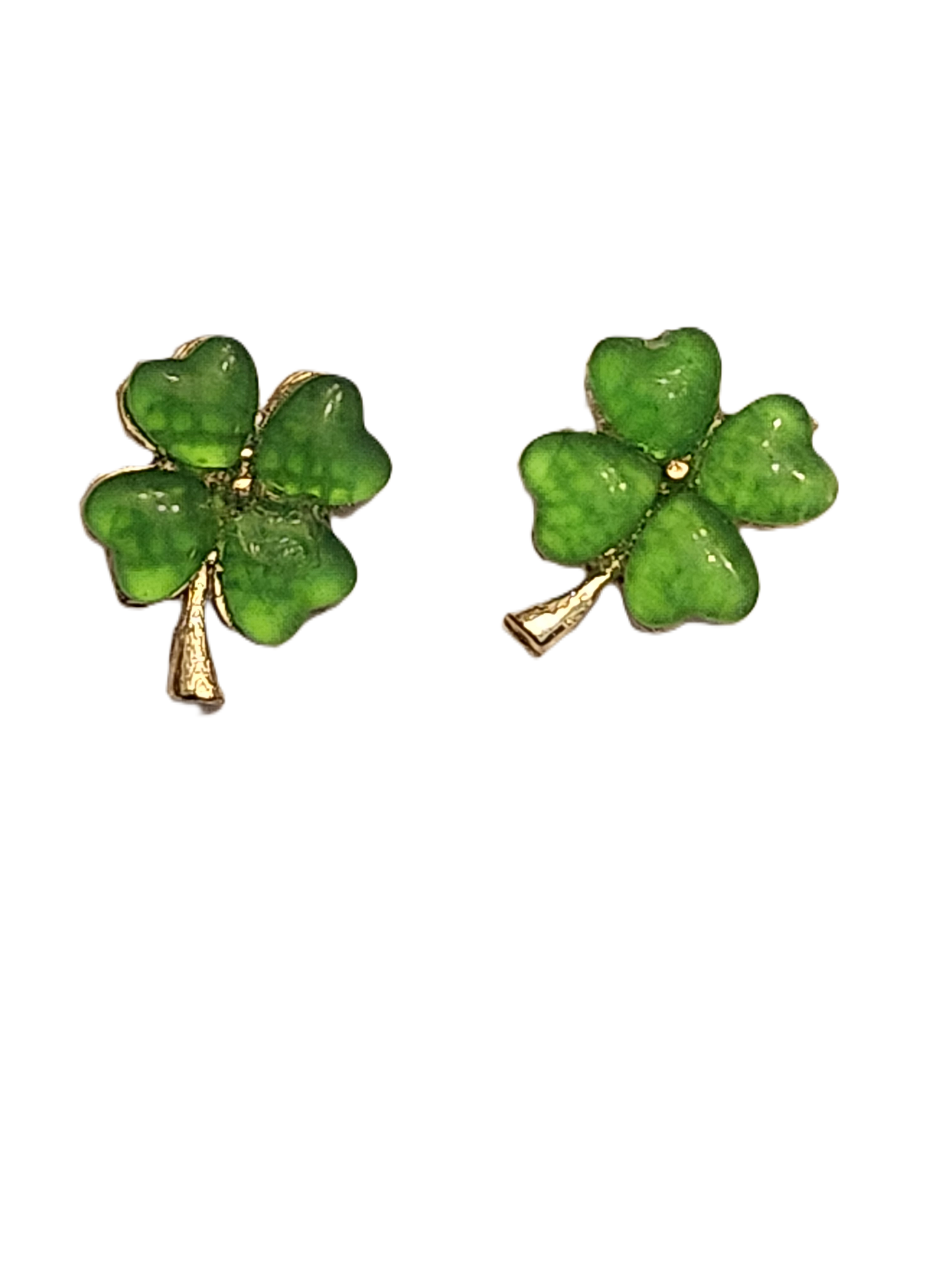 FOUR LEAF CLOVERWITH GREEN STONES