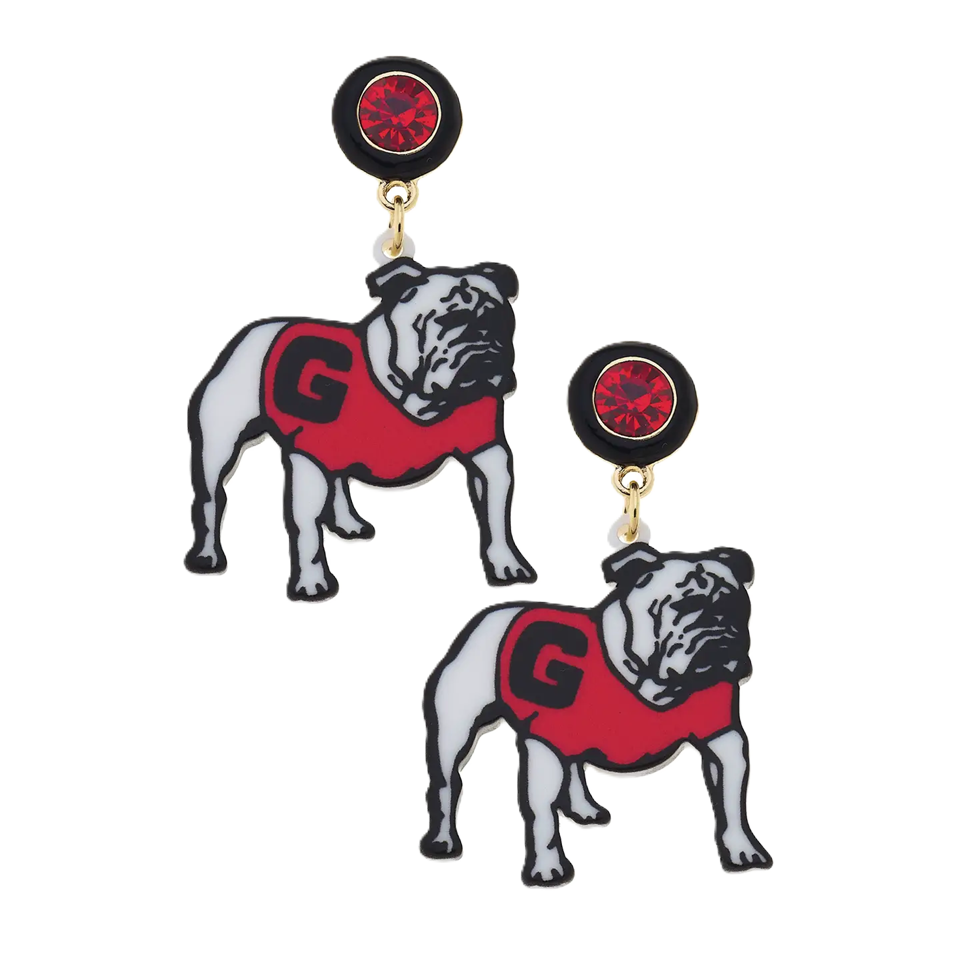 E6023 - Georgia Hairy Dawg Resin Mascot Earrings in Red_Black.png