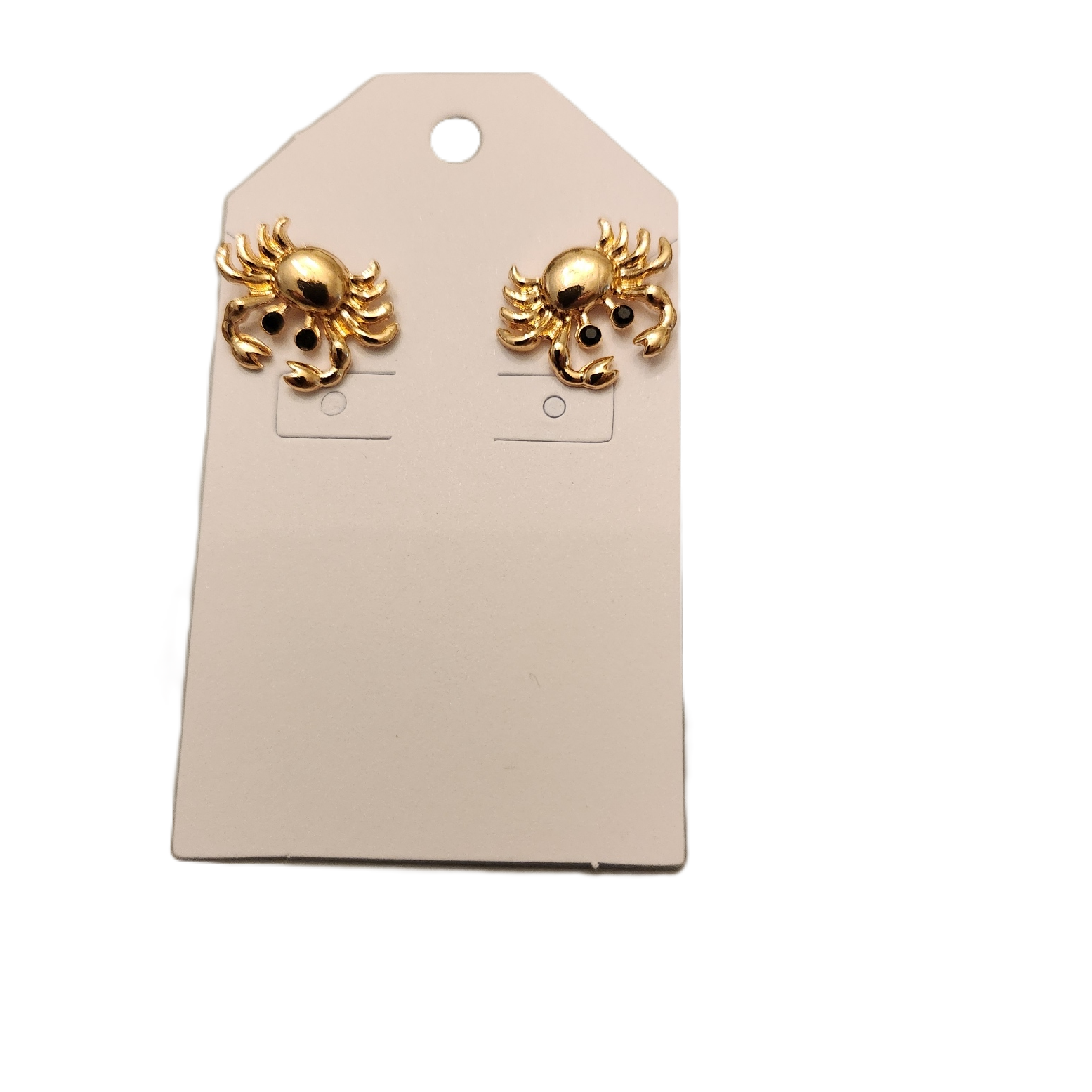 GOLD TONE CRAB SHAPE STUD EARRINGS