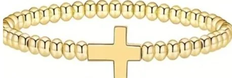 GOLD TONE BEAD BRACELET