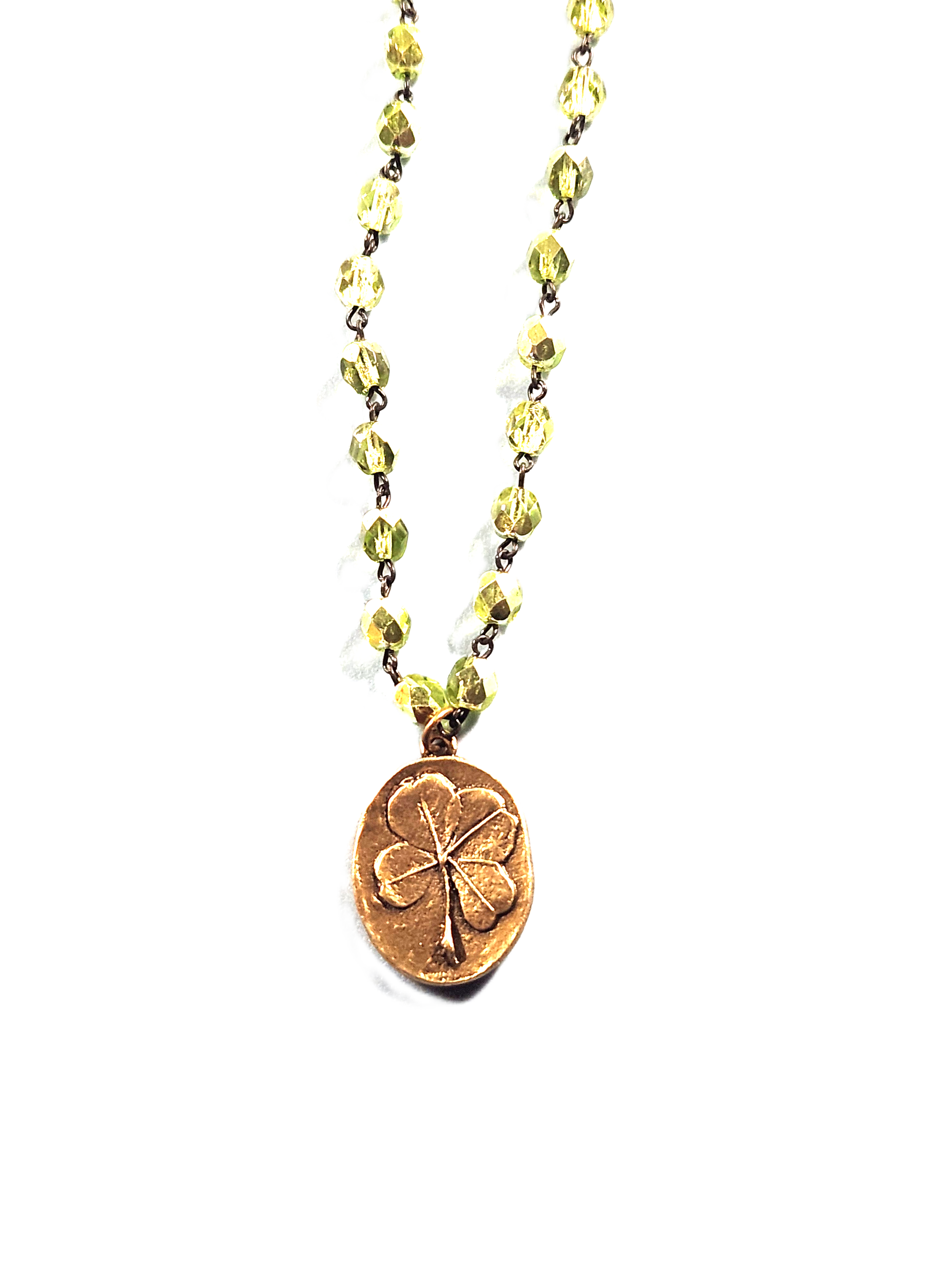 T7900 - BRONZE CLOVER NECKLACE WITH CZECH GLASS.png