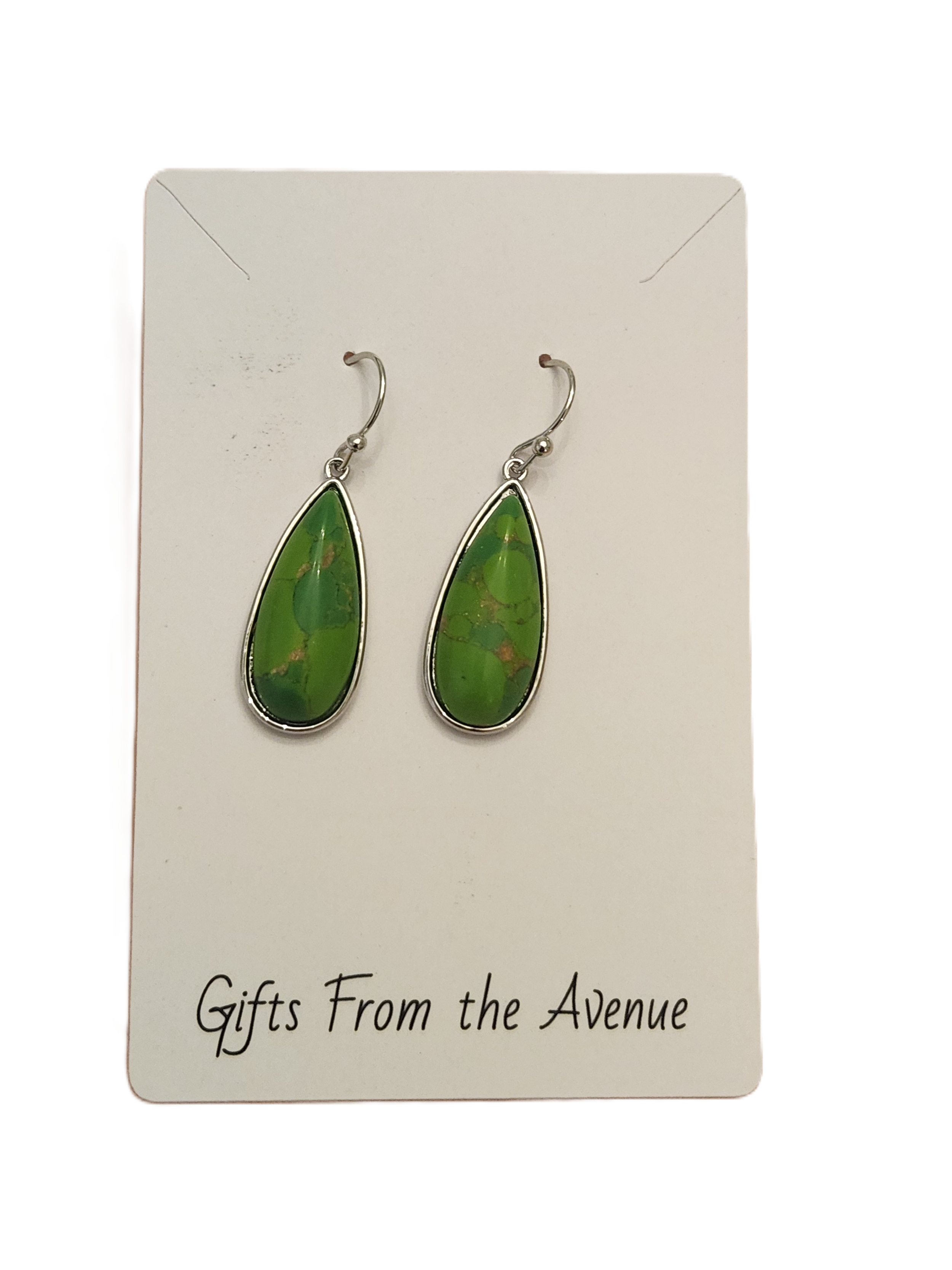 GREEN TURQUOISE TEARDROP EARRINGS