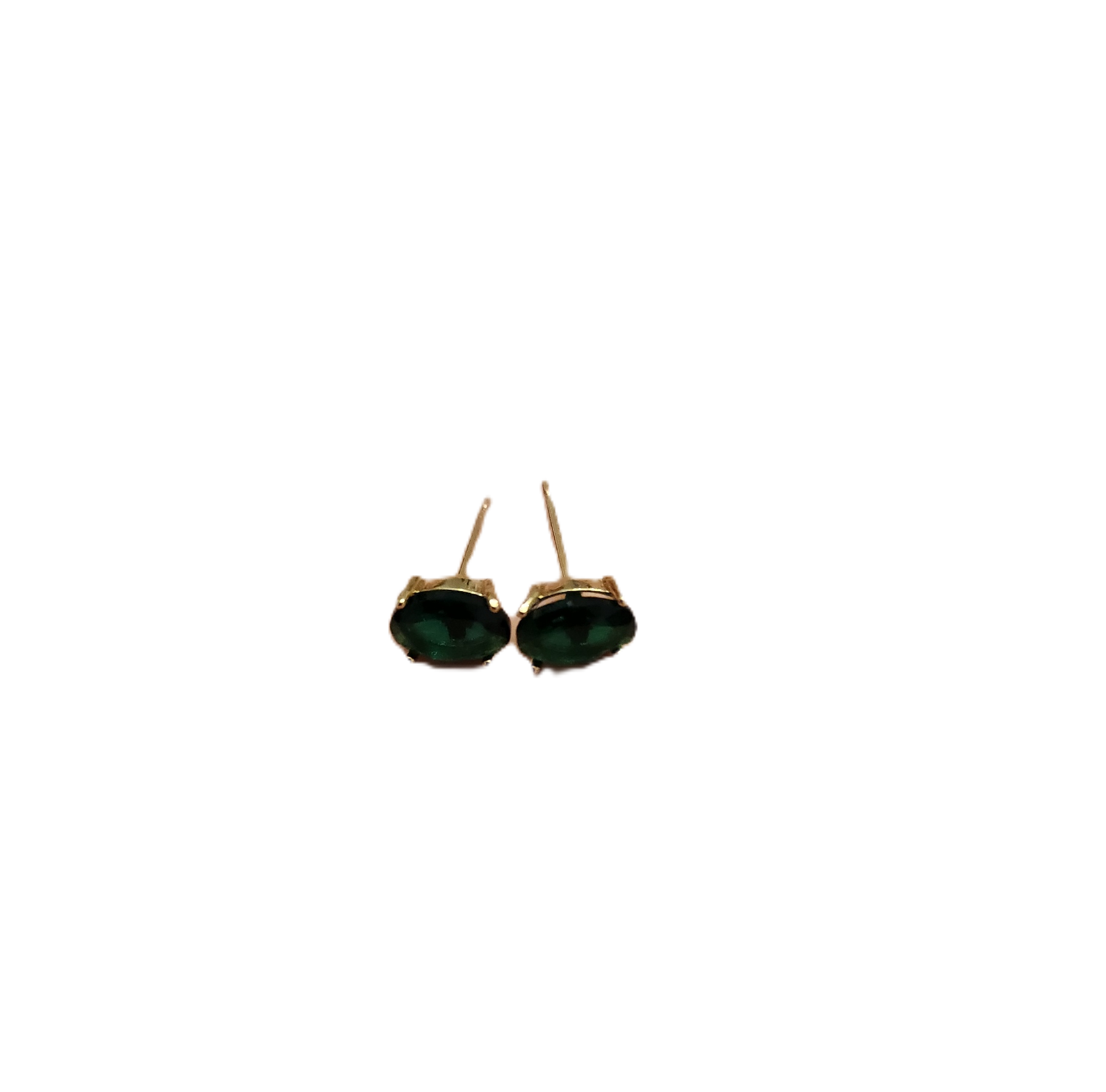 GREEN TONE STONE STUD EARRINGS