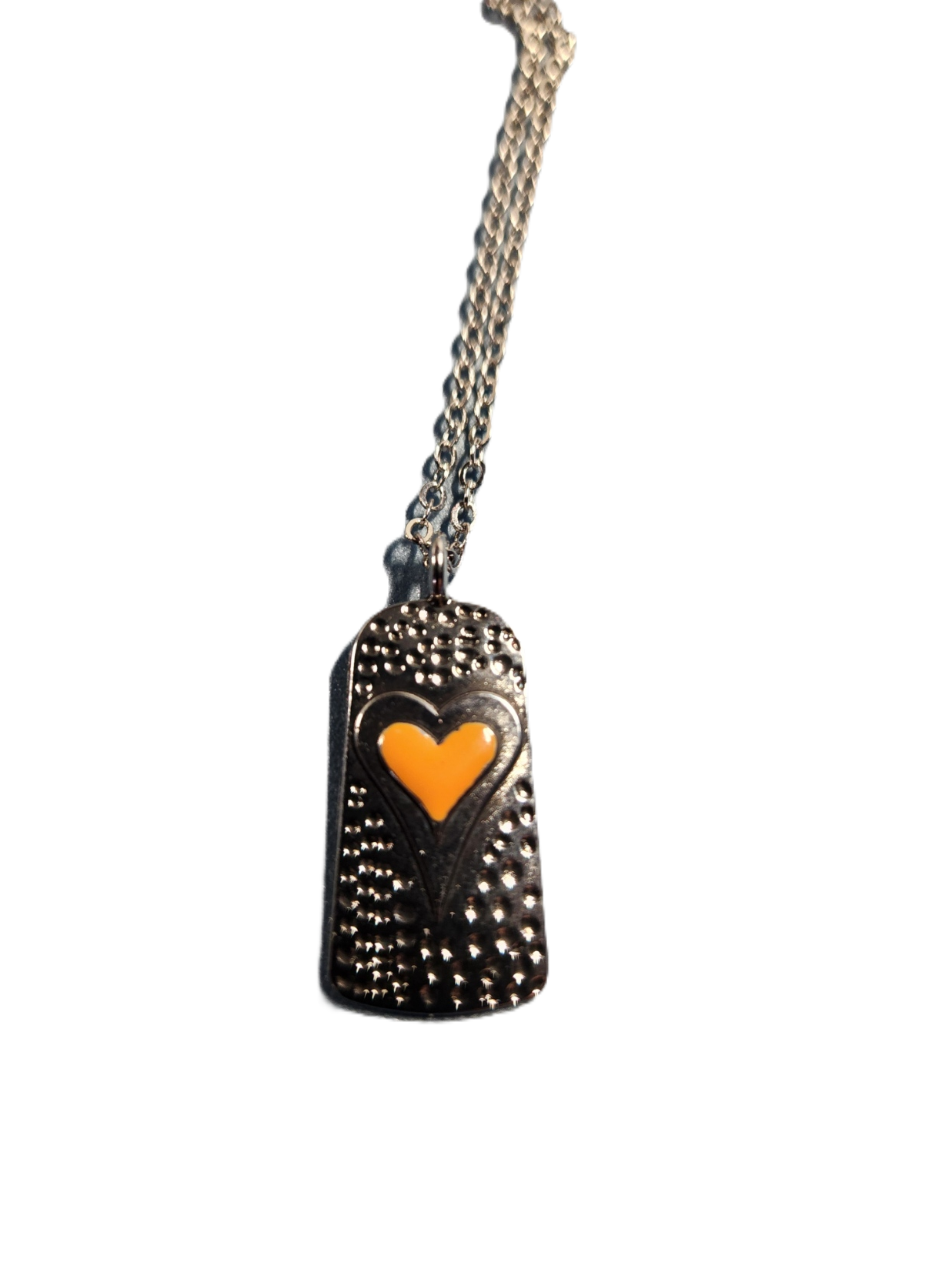 Z7259 - SILVER NECKLACE WITH ORANGE INSET HEART.png
