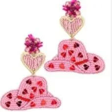 COWGIRL HAT HEART EARRINGS