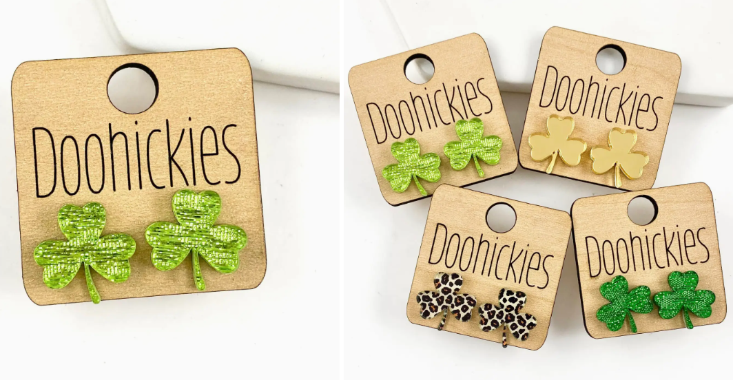 15mm Lucky Shamrock Studs - St. Patrick's Day Earrings