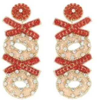 TWO TIER "XOXO" CRYSTAL RHINESTONE EARRINGS