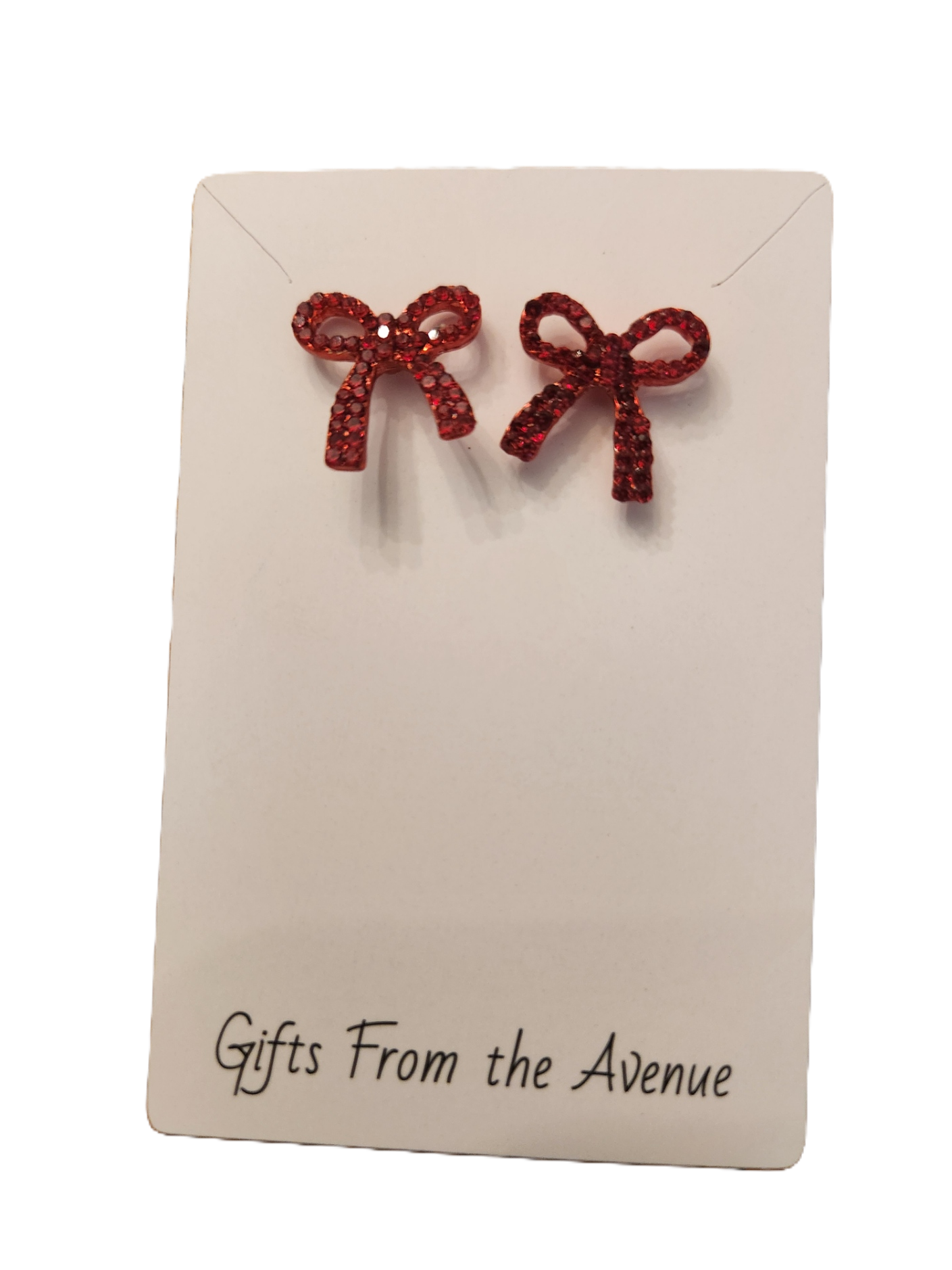 BOW TIE WITH RED STONES EARRINGS