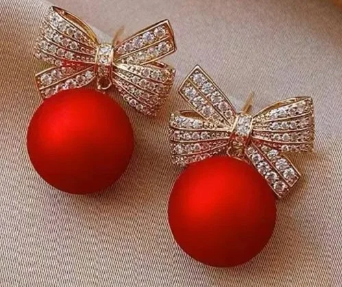 7627 -  BOW TIE EARRINGS WITH RED BALLS.jpg