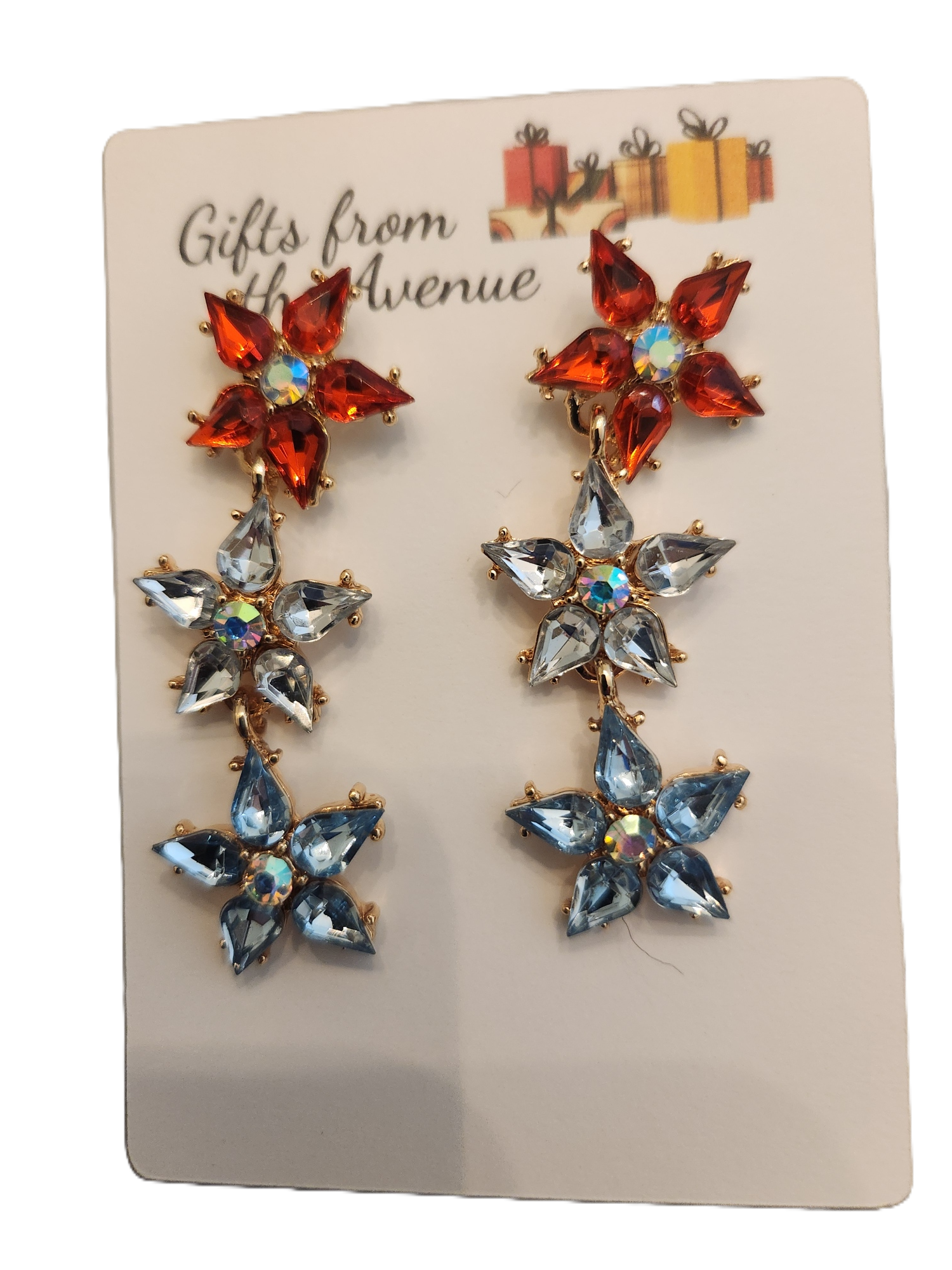 Z9595 - 3 TIER RED WHITE BLUE STAR DANGLE EARRINGS.png