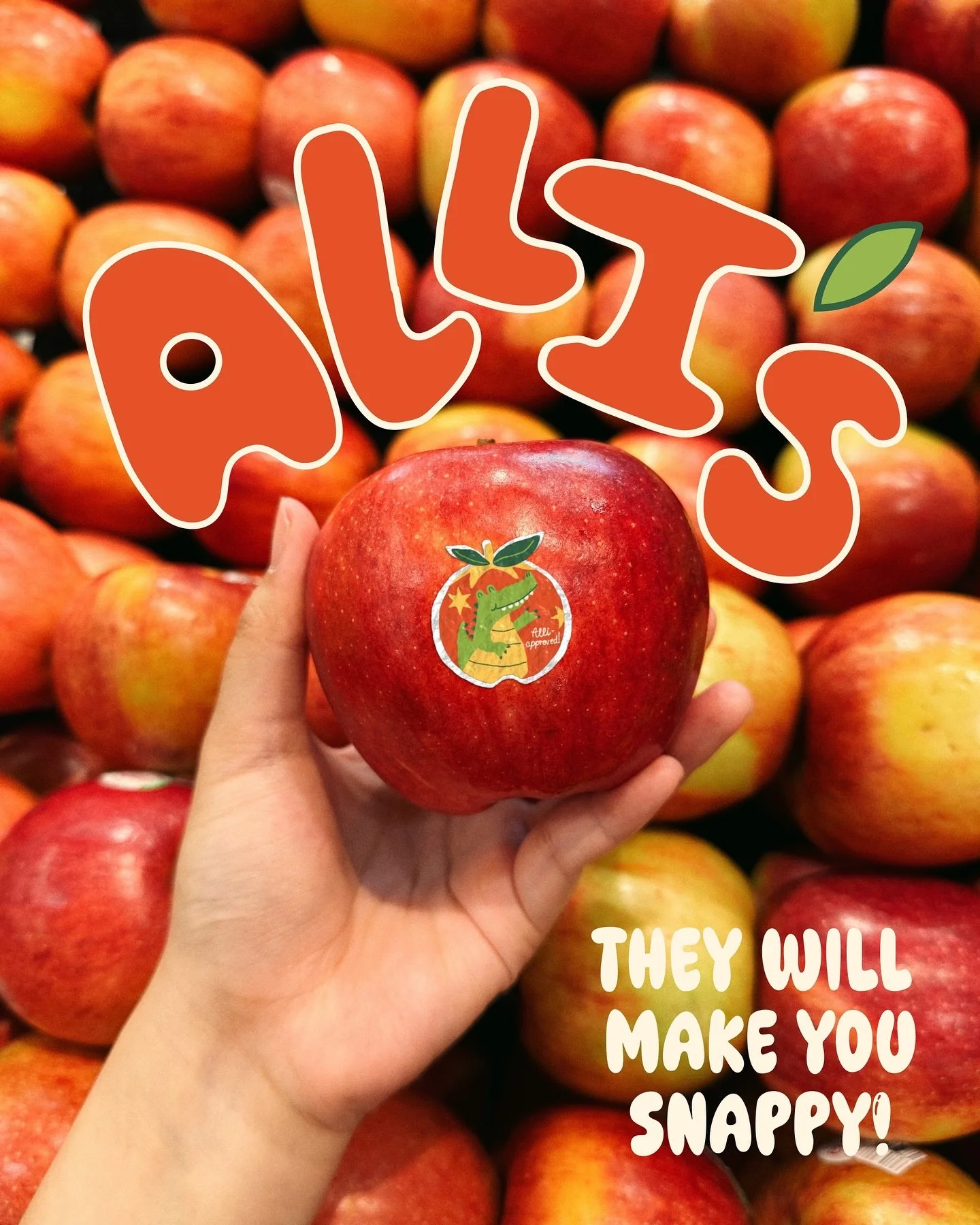 First ABC Project is letter A, Alli&rsquo;s Apples! 🍎 
I got commissioned by an alligator to create an apple brand for her business. Made some small (not very sustainable) packaging but it does the trick 😅 

Today marks my first day of grad school!