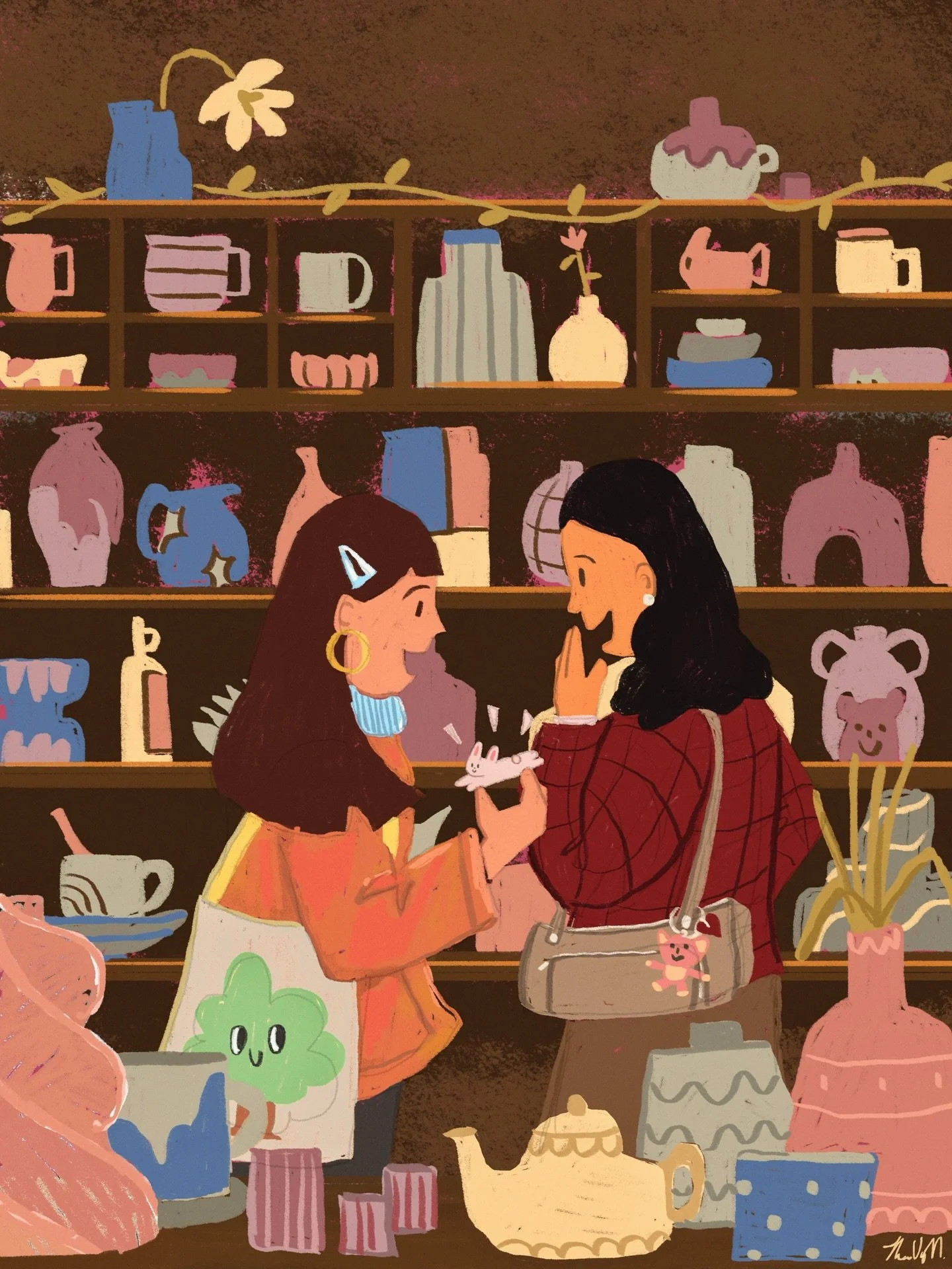 A snapshot of a moment last week! 🪴🐰

I was very inspired by all the places I went to and being around people that love and appreciate art 🥹 Walking and pointing at random objects are my love languages 🙂&zwj;↕️ 

Also illustrating this moment in 